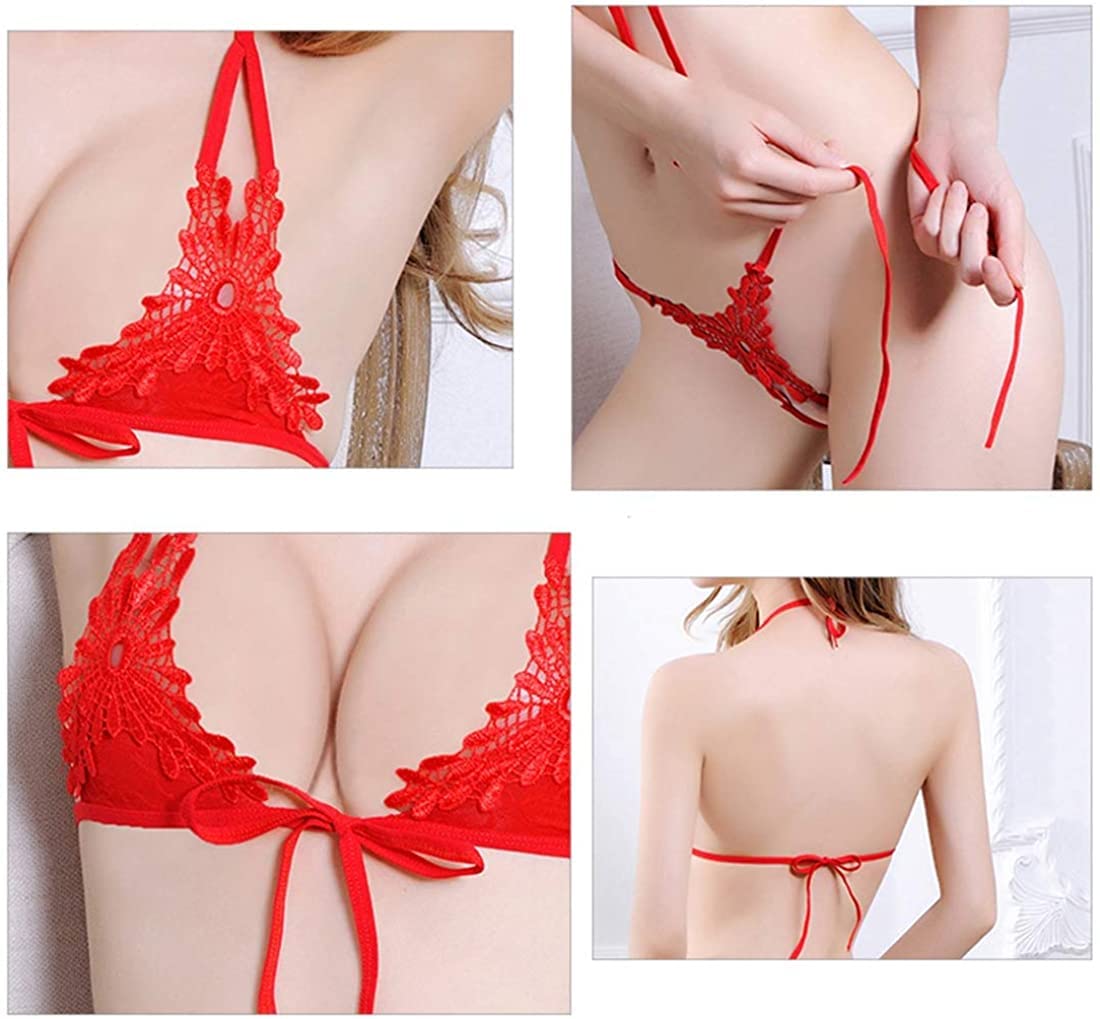 K Floral Lace Bra & Thong Set With Adjustable Straps – detail view 5