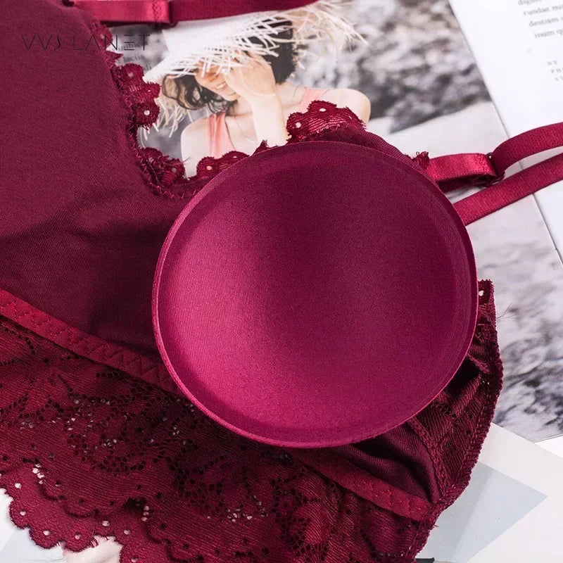 2024 Lace Wireless Push-Up Bralette - Soft, Backless Fashion Bra - Kaimri