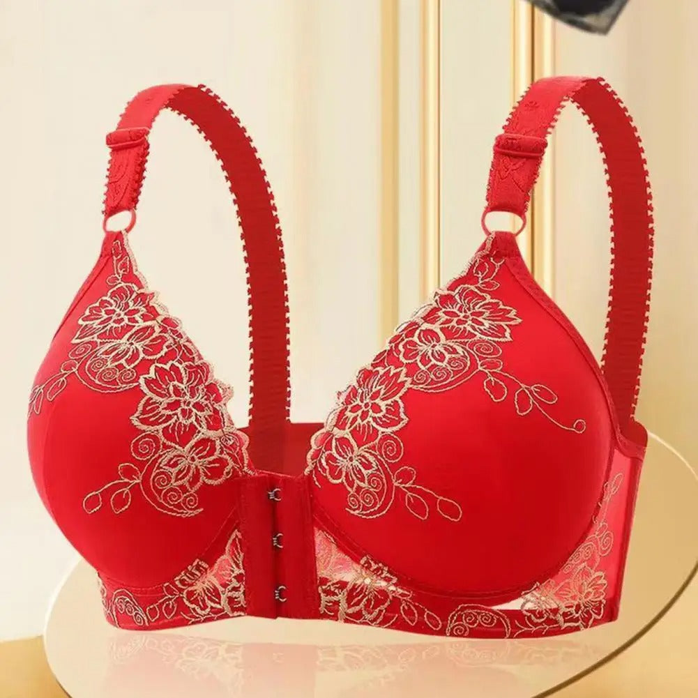 Front Closure Posture Corrector Bra - Lace, Seamless, Push-Up - Kaimri