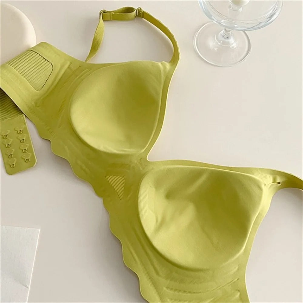 Women's Seamless Striped Bra - Small Chest Support, Hollow Design, Thin Cup - Kaimri