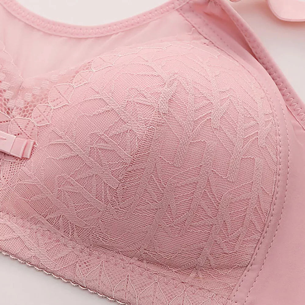Comfortable Lace Push-Up Bra - Large Size, Adjustable & Breathable - Kaimri