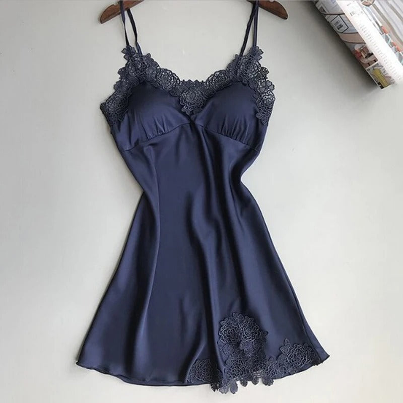 
Sexy Satin Halter Nightgown - Spring & Summer Strappy Pajamas - Kaimri Sleepwear