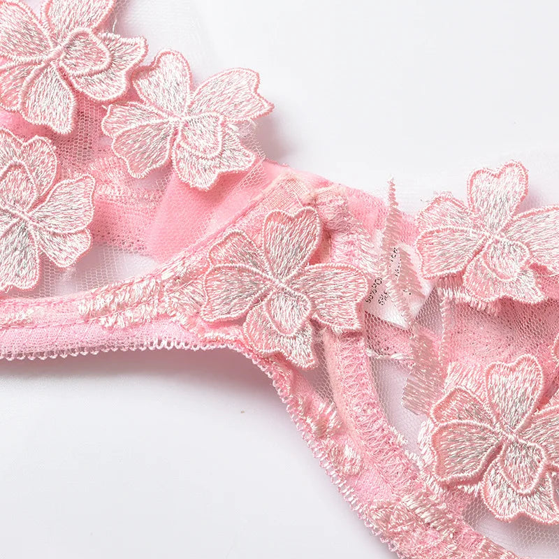 
Women's Flower Embroidered Sheer Bikini, Sexy Romantic Fashion - Kaimri Swimwear