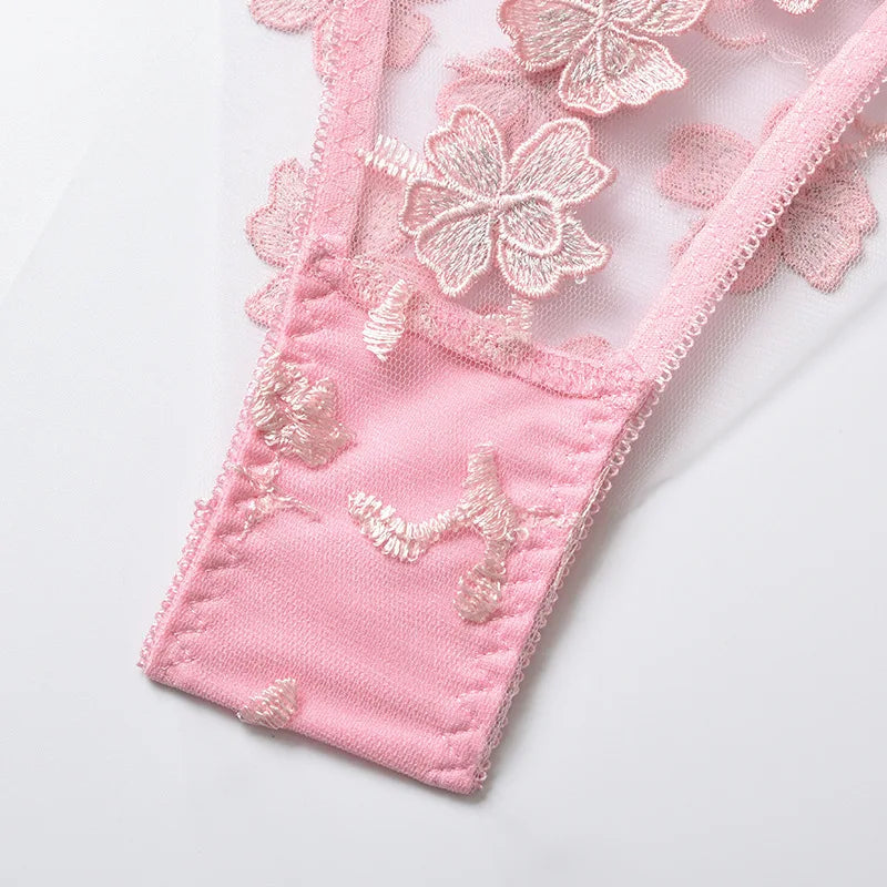 
Women's Flower Embroidered Sheer Bikini, Sexy Romantic Fashion - Kaimri Swimwear