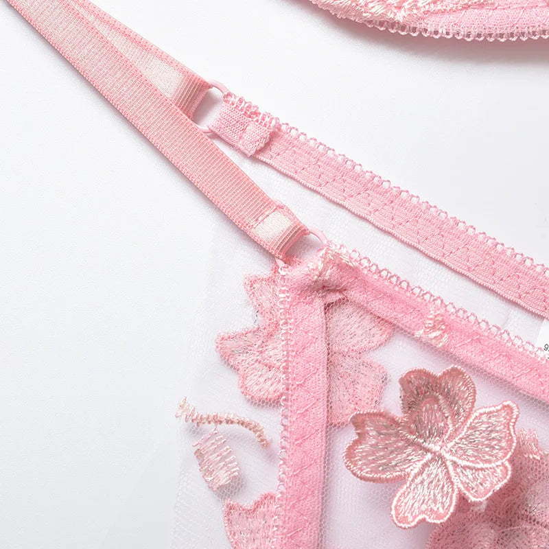 
Women's Flower Embroidered Sheer Bikini, Sexy Romantic Fashion - Kaimri Swimwear
